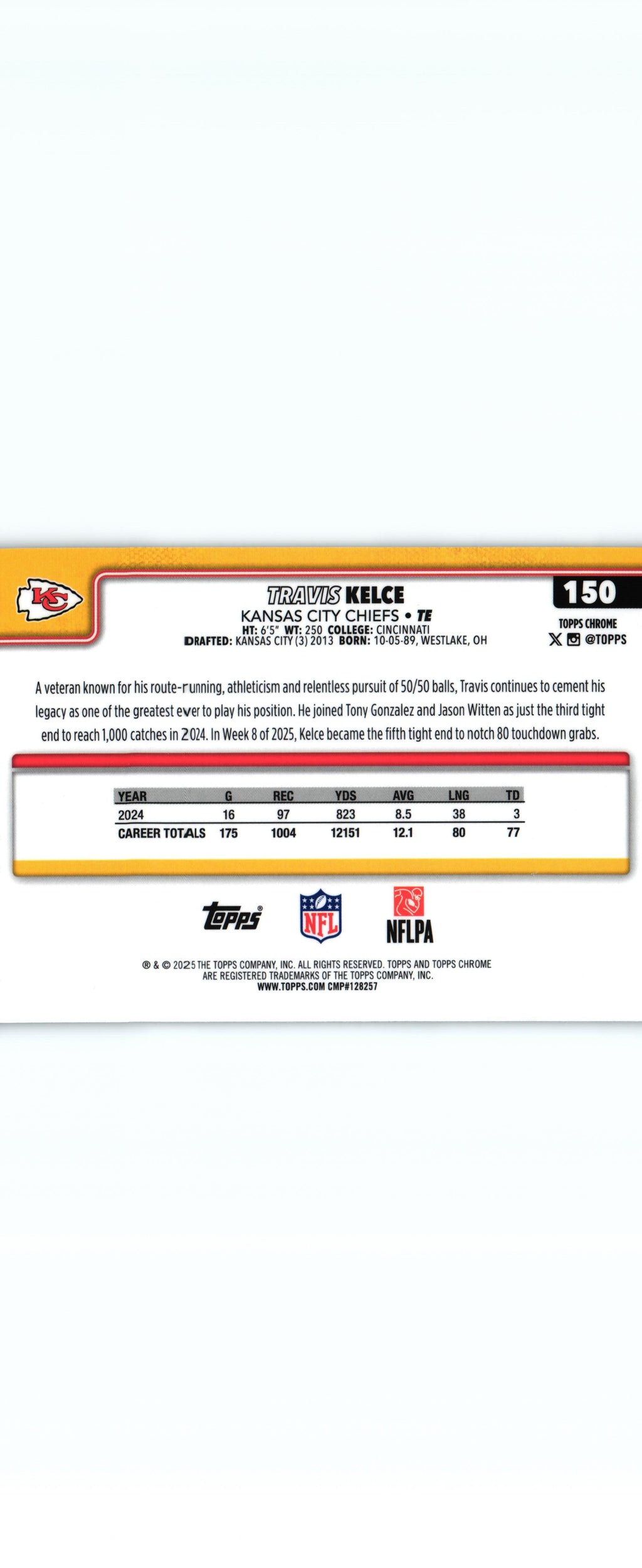 Travis Kelce 2025 RAY WAVE Topps #150