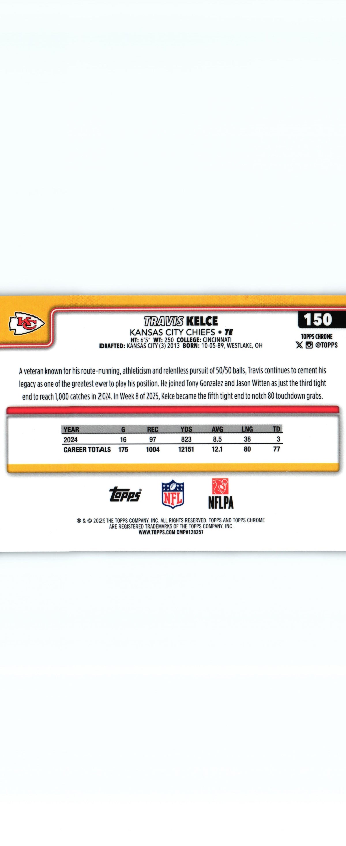Travis Kelce 2025 RAY WAVE Topps #150