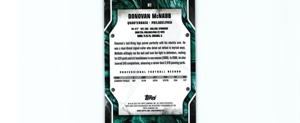 Donovan McNabb 2024 CRIMSON SURGE Topps #81 /199
