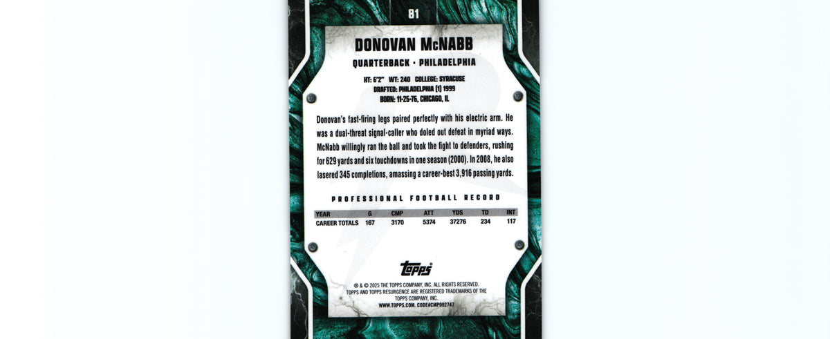 Donovan McNabb 2024 CRIMSON SURGE Topps #81 /199
