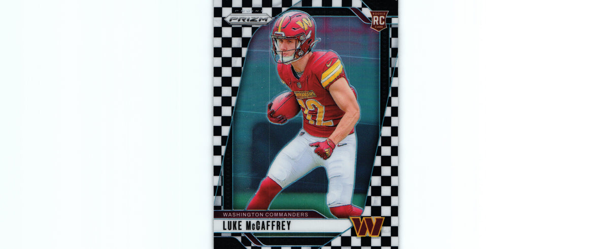 Luke McCaffrey 2024 BLACK&WHITE CHECKER Prizm #367 RC