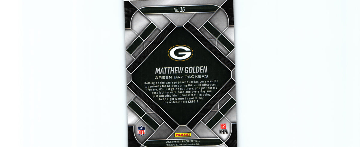 Matthew Golden 2025 Prizm #15 RC