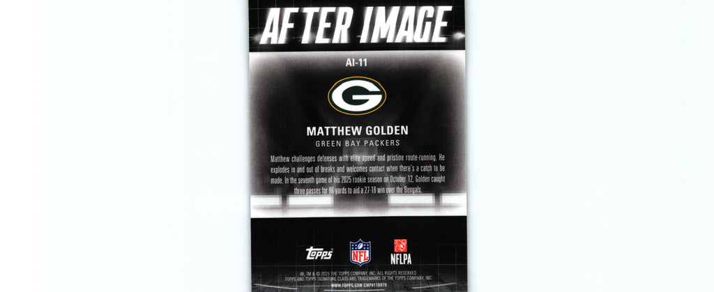 Matthew Golden 2025 Topps AI-11 RC