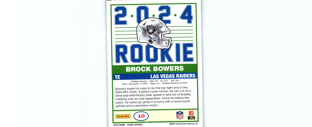 Brock Bowers 2024 Score #10 RC
