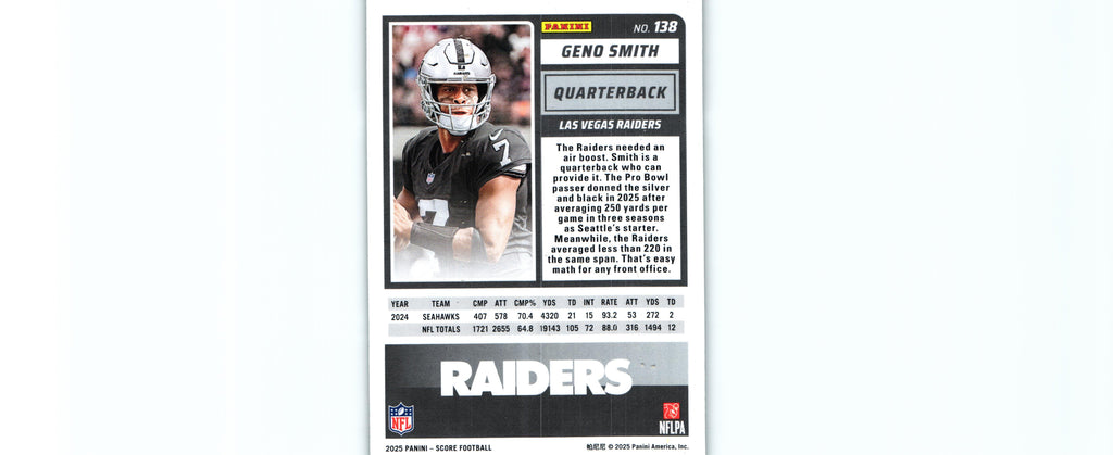 Geno Smith 2025 GREEN Score #138