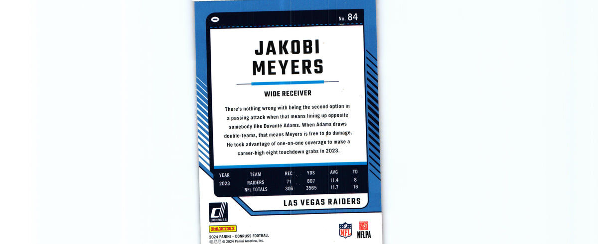 Jacobi Meyers 2024 PRESS PROOF RED Donruss #84