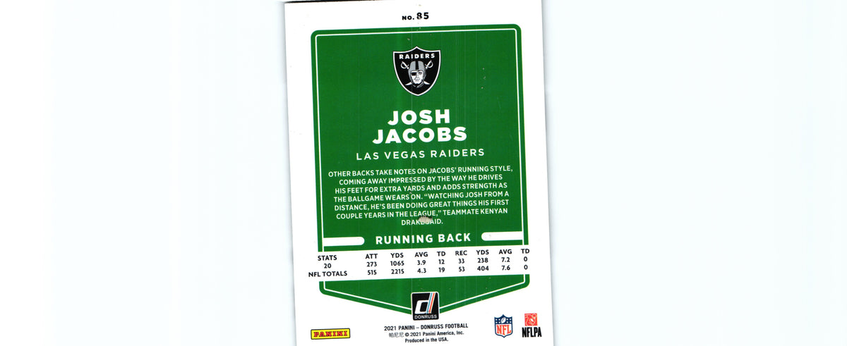 Josh Jacobs 2021 VARIATION Donruss #85.2