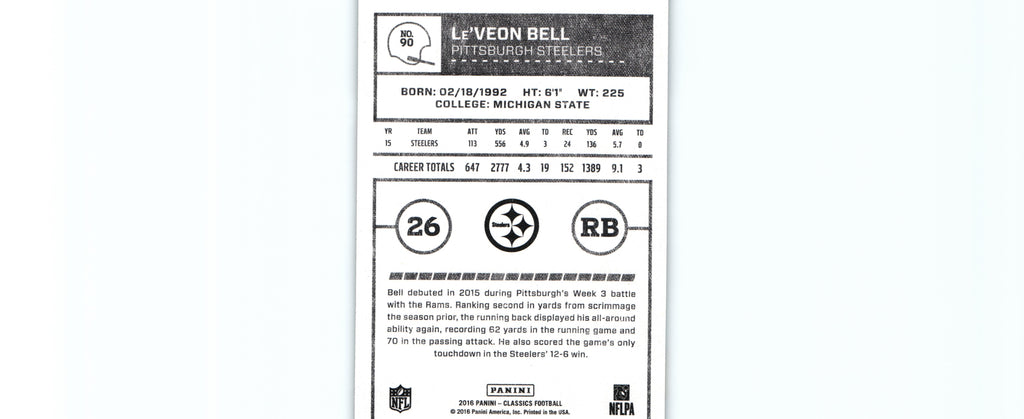 Le'Veon Bell 2016 Classics #90
