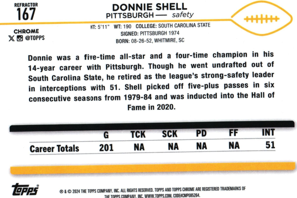 Donnie Shell 2024 REFRACTOR Topps #167