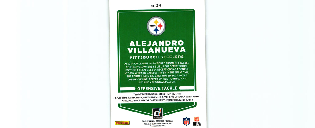 Alejandro Villanueva 2021 PRESS PROOF YELLOW Donruss #24