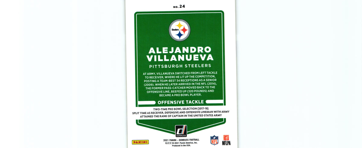 Alejandro Villanueva 2021 PRESS PROOF YELLOW Donruss #24