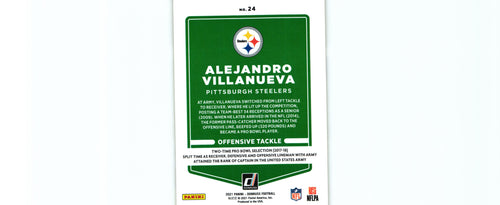 Alejandro Villanueva 2021 PRESS PROOF YELLOW Donruss #24