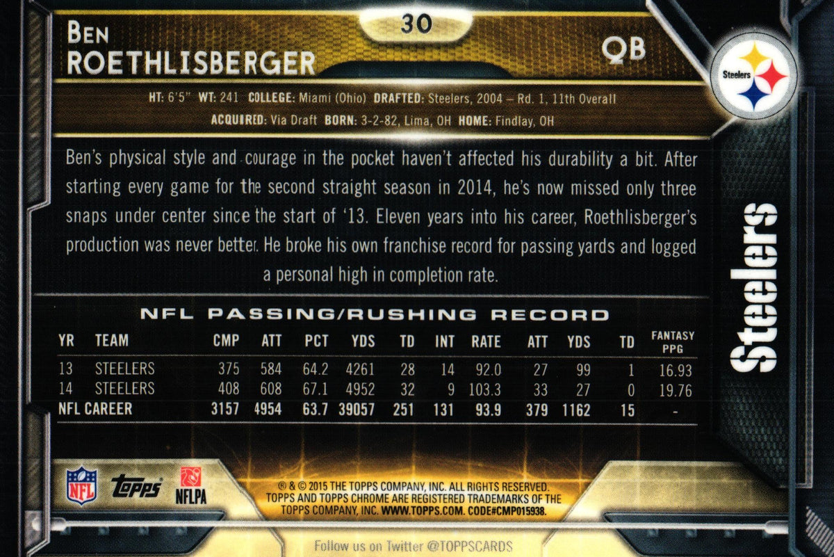 Ben Roethlisberger 2015 Topps #30