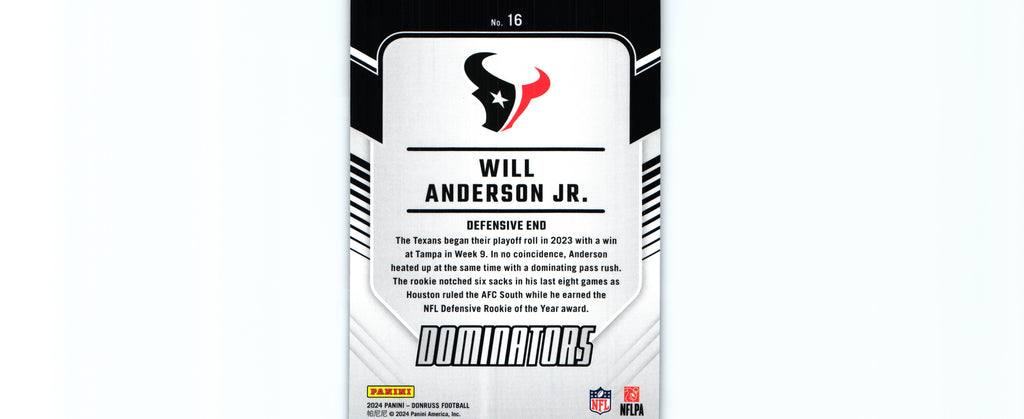 Will Anderson 2024 Donruss #16