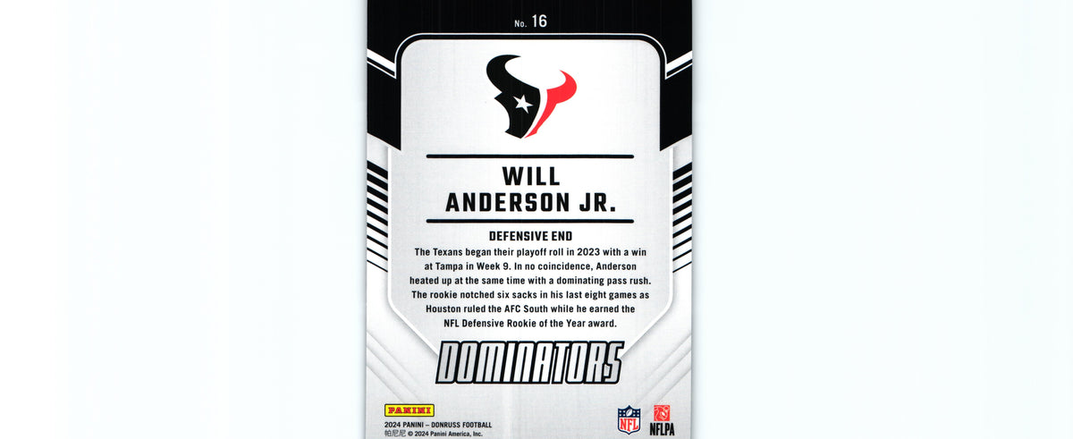 Will Anderson 2024 Donruss #16