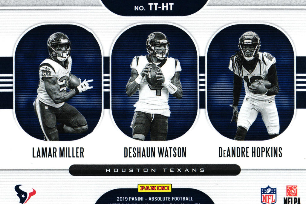 Lamar Miller/Deshaun Watson/DeAndre Hopkins 2019 Absolut TT-HT