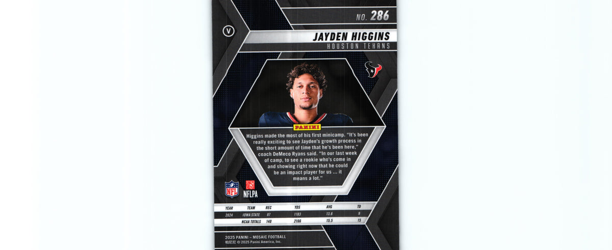 Jayden Higgins 2025 VARIATION Mosaic #286 RC