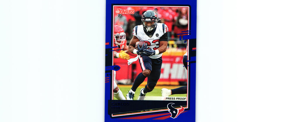 Carlos Hyde 2020 PRESS PROOF BLUE Donruss #114