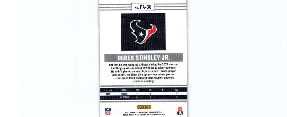 Derek Stingley 2022 Chronicles PA-30 RC