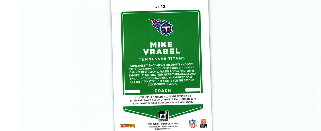 Mike Vrabel 2021 PRESS PROOF YELLOW Donruss #12