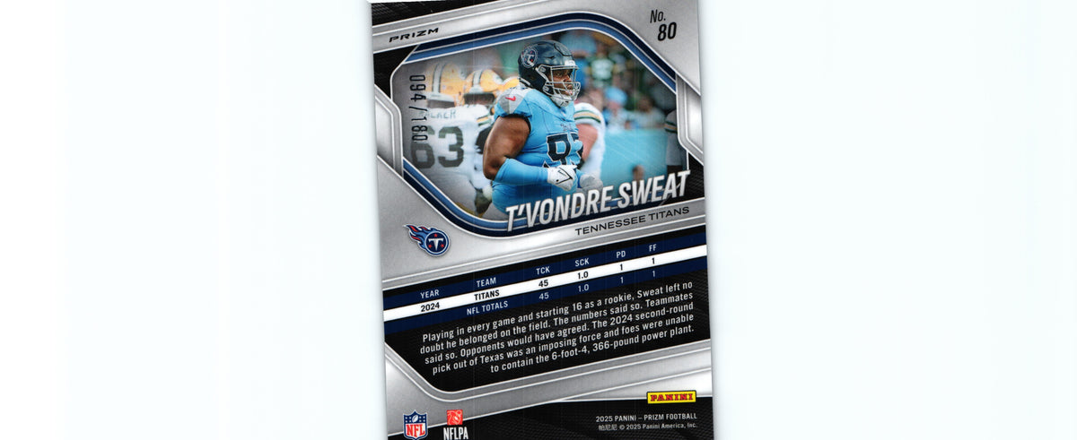 T'Vondre Sweat 2025 PIGSKIN Prizm #80 /180